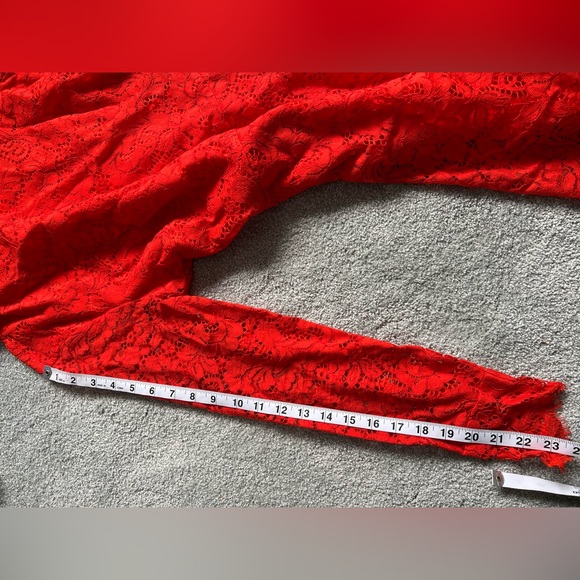 H&M orange lace asymmetric dress sz 10 - Picture 6 of 12